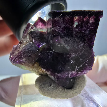 Phantom Fluorite Cube Specimen, green purple Okorusu, Namibia 29*24*19mm 