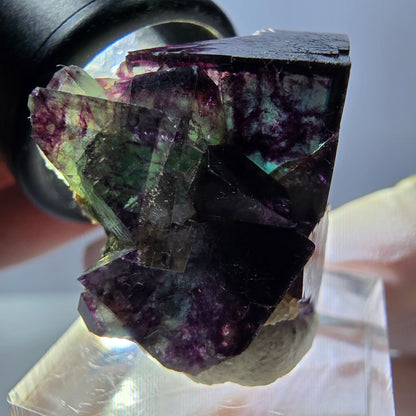 Phantom Fluorite Cube Specimen, green purple Okorusu, Namibia 29*24*19mm 