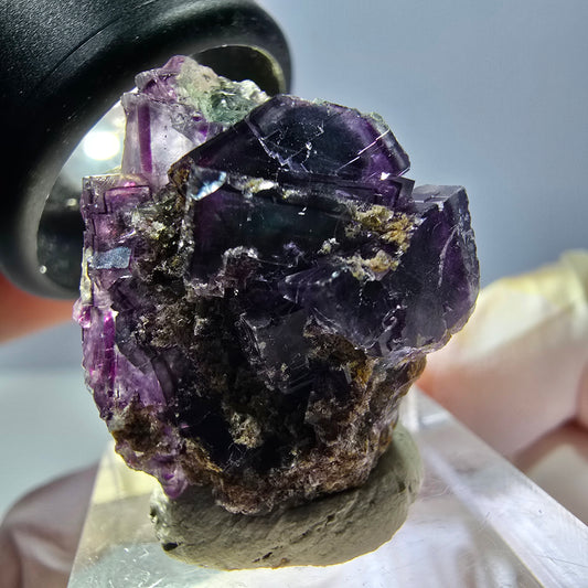 Phantom Fluorite Cube Specimen, green purple Okorusu, Namibia 28*23*22mm 
