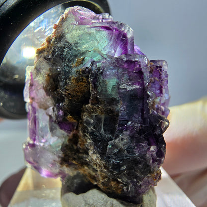 Phantom Fluorite Cube Specimen, green purple Okorusu, Namibia 28*23*22mm 