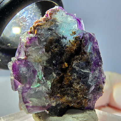 Phantom Fluorite Cube Specimen, green purple Okorusu, Namibia 28*23*22mm 