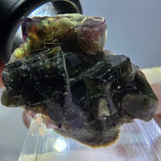 Phantom Fluorite Cube Specimen, green purple Okorusu, Namibia 30*23*17mm 