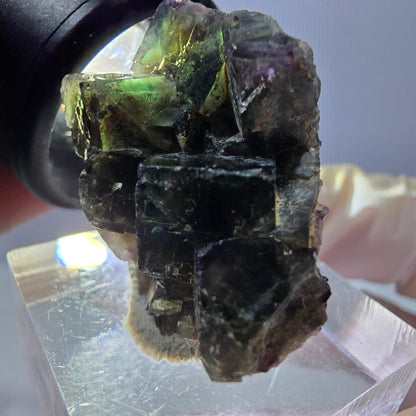 Phantom Fluorite Cube Specimen, green purple Okorusu, Namibia 30*23*17mm 