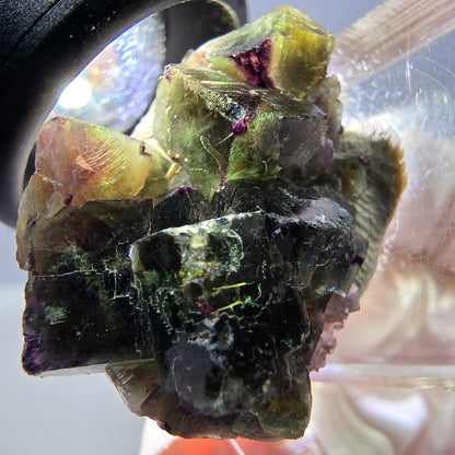 Phantom Fluorite Cube Specimen, green purple Okorusu, Namibia 30*23*17mm 