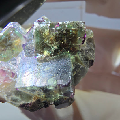 Phantom Fluorite Cube Specimen, green purple Okorusu, Namibia 30*23*17mm 