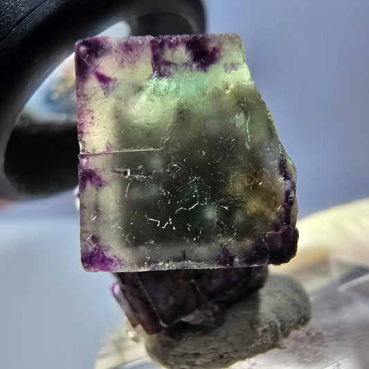 Phantom Fluorite Cube Specimen, green purple Okorusu, Namibia 22*21*18mm 
