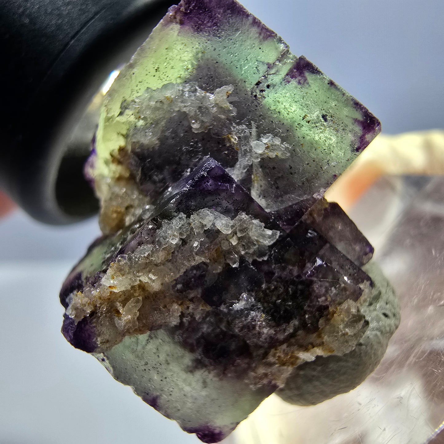 Phantom Fluorite Cube Specimen, green purple Okorusu, Namibia 22*21*18mm 