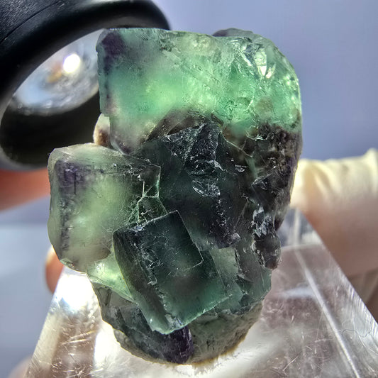 Phantom Fluorite Cube Specimen, green purple Okorusu, Namibia 30*20*18mm 
