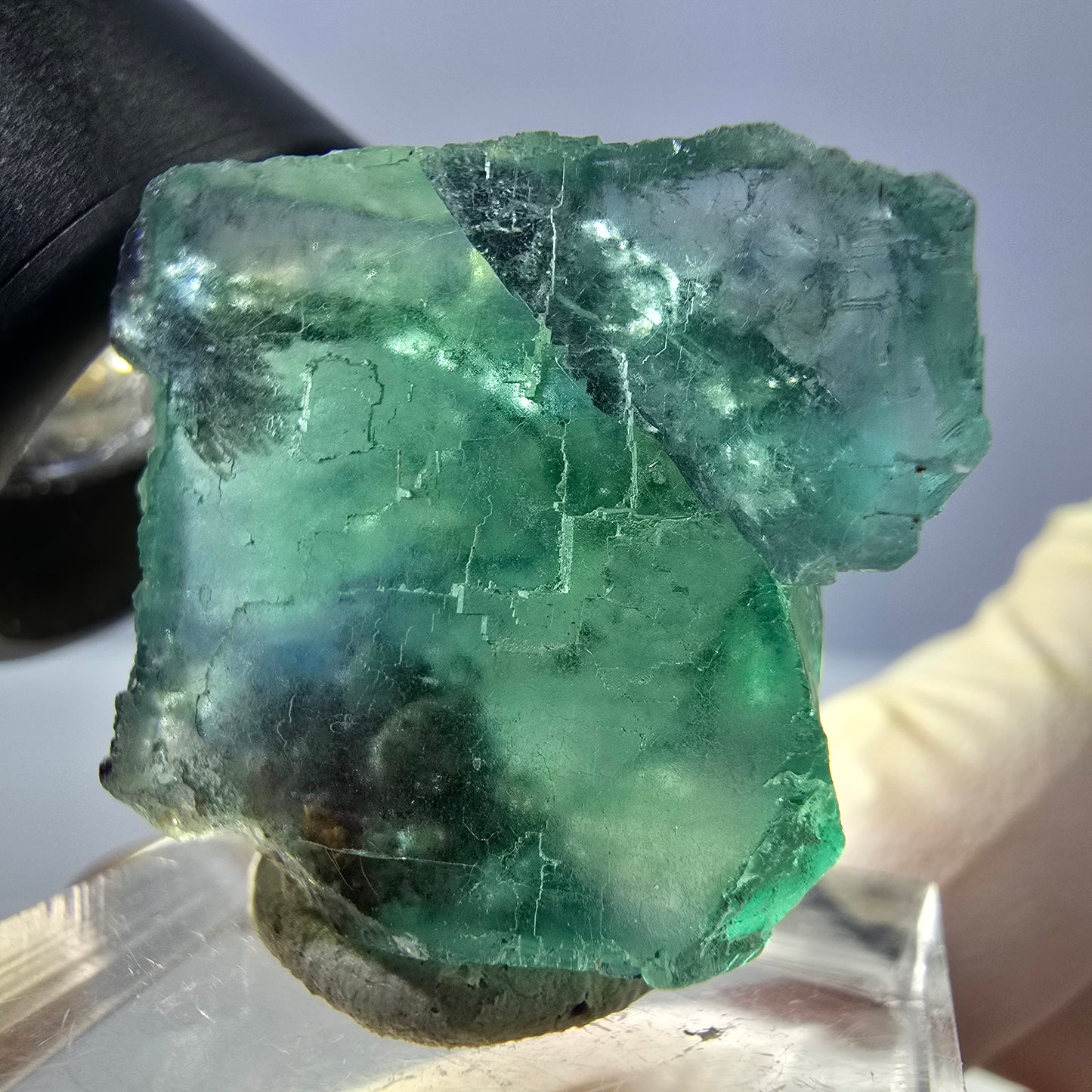 Clear Phantom Fluorite Cube parquetted, green Okorusu, Namibia 26*23*14mm 