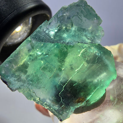 Clear Phantom Fluorite Cube parquetted, green Okorusu, Namibia 26*23*14mm 