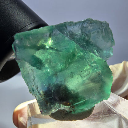 Clear Phantom Fluorite Cube parquetted, green Okorusu, Namibia 26*23*14mm 