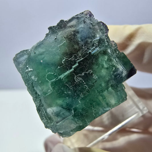 Clear Phantom Fluorite Cube parquetted, green Okorusu, Namibia 25*22*21mm 