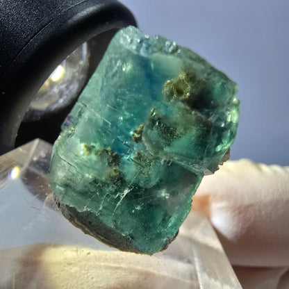 Clear Phantom Fluorite Cube parquetted, green Okorusu, Namibia - 17*16*15mm