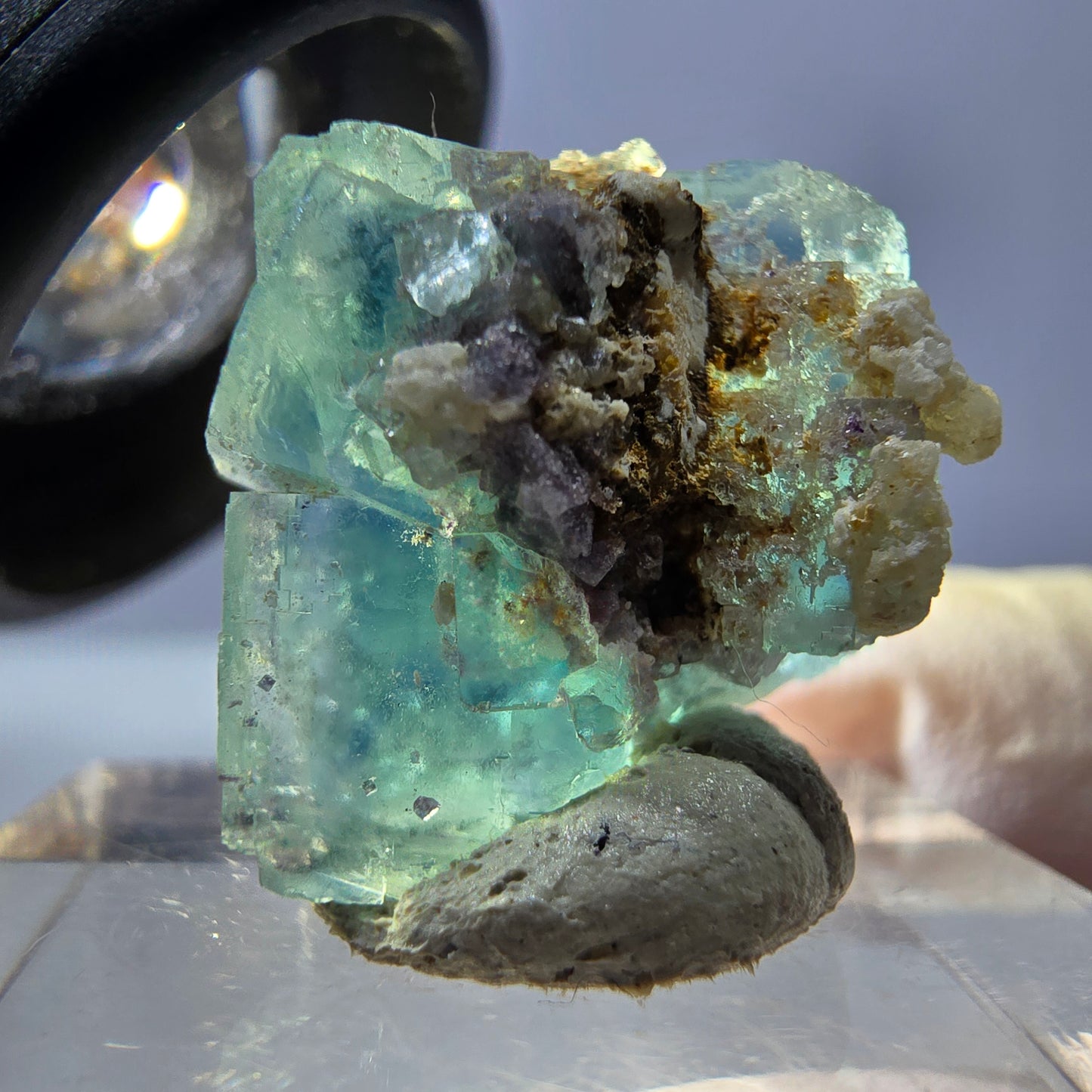 Clear Phantom Fluorite Cube parquetted, green Okorusu, Namibia - 17*16*15mm