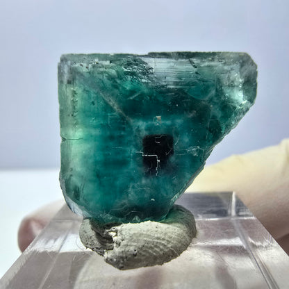Clear Phantom Fluorite Cube parquetted, green Okorusu, Namibia 21*21*14mm 
