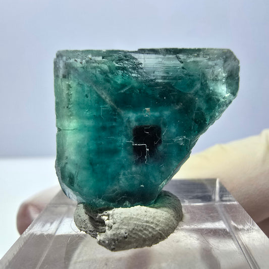 Clear Phantom Fluorite Cube parquetted, green Okorusu, Namibia 21*21*14mm 