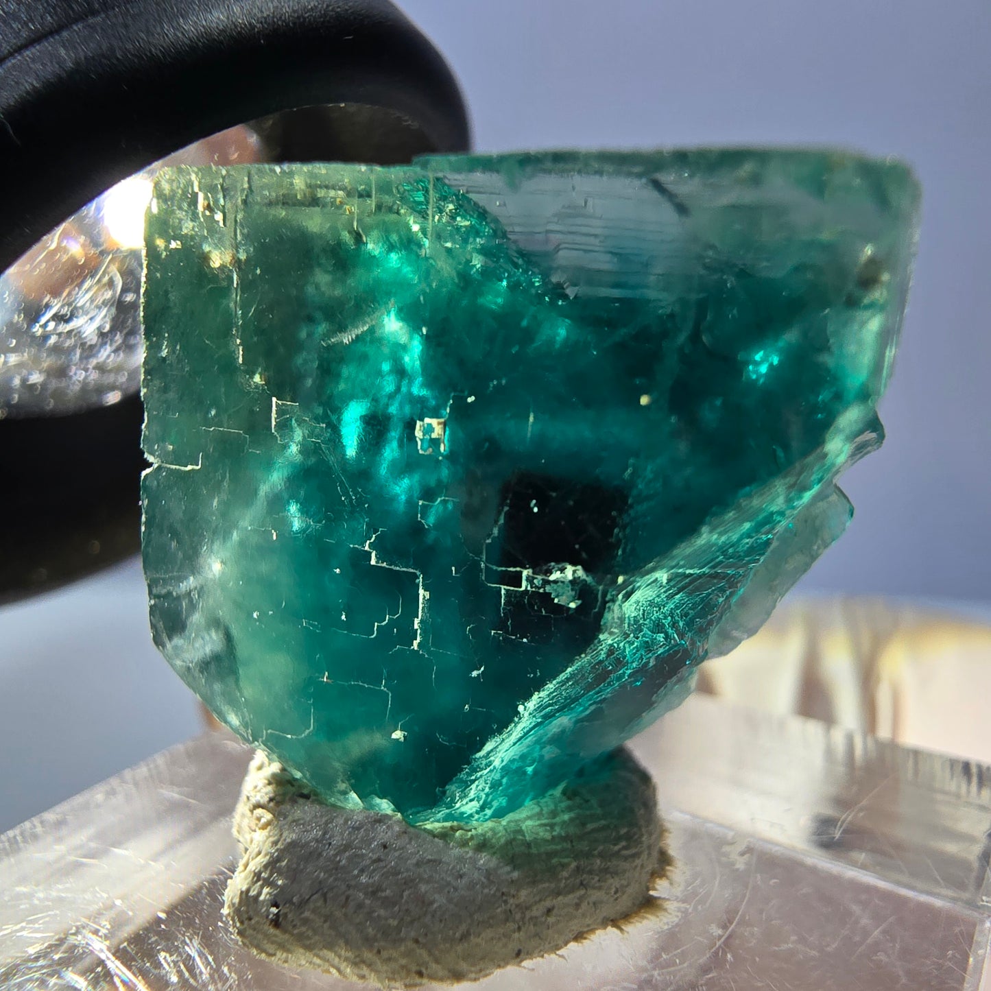 Clear Phantom Fluorite Cube parquetted, green Okorusu, Namibia 21*21*14mm 