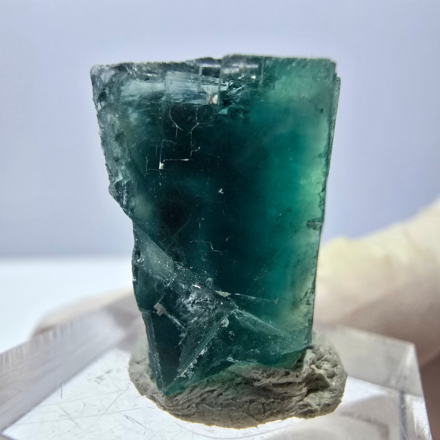 Clear Phantom Fluorite Cube parquetted, green Okorusu, Namibia 21*21*14mm 