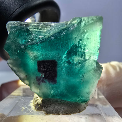 Clear Phantom Fluorite Cube parquetted, green Okorusu, Namibia 21*21*14mm 