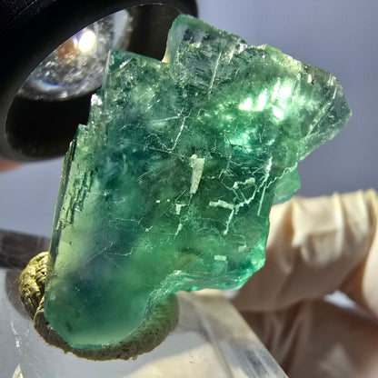 Clear Phantom Fluorite Cube parquetted, green Okorusu, Namibia 25*23*23mm 