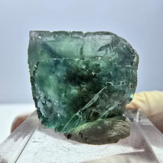 Clear Phantom Fluorite Cube parquetted, green Okorusu, Namibia 19*17*14mm 