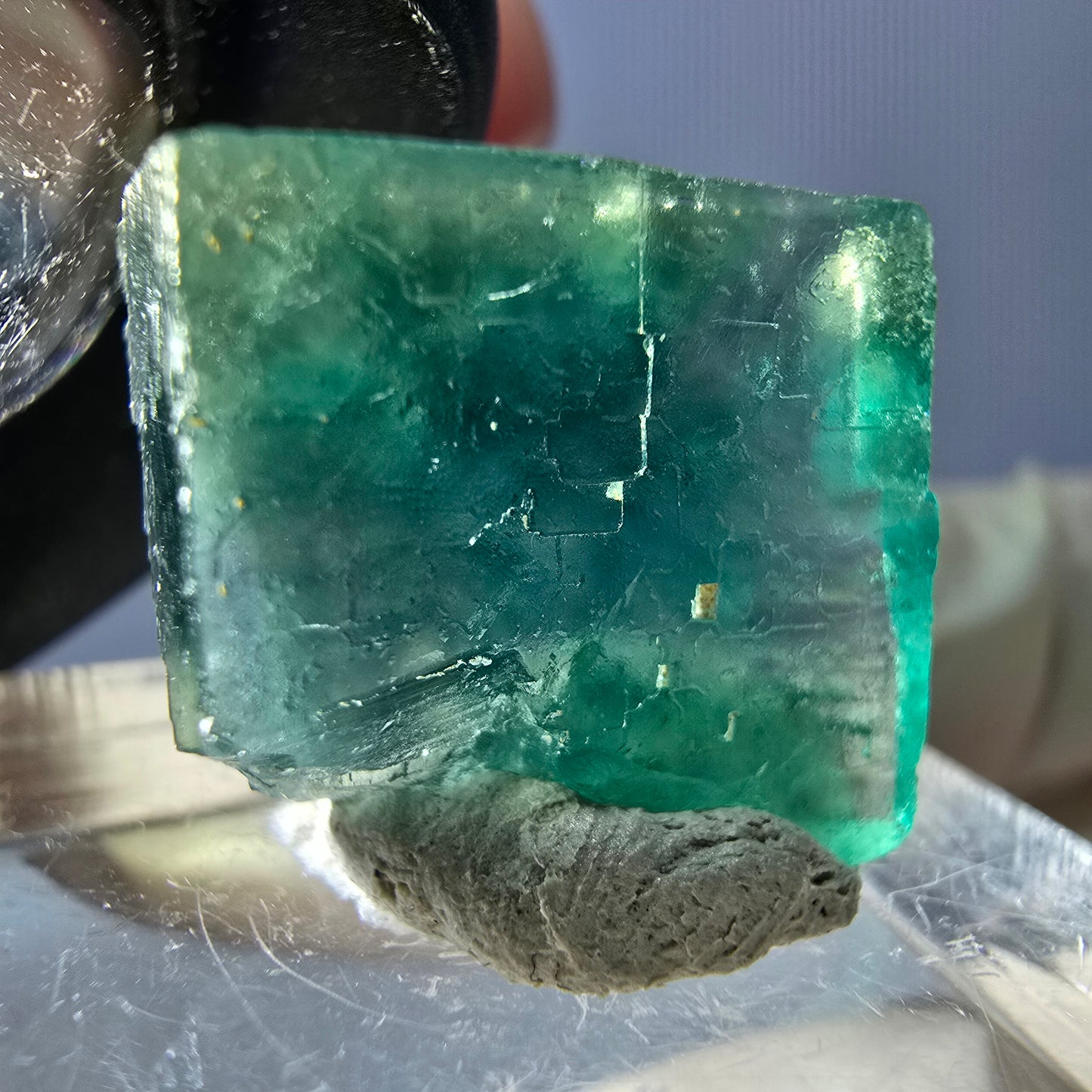Clear Phantom Fluorite Cube parquetted, green Okorusu, Namibia 17*15*10mm 