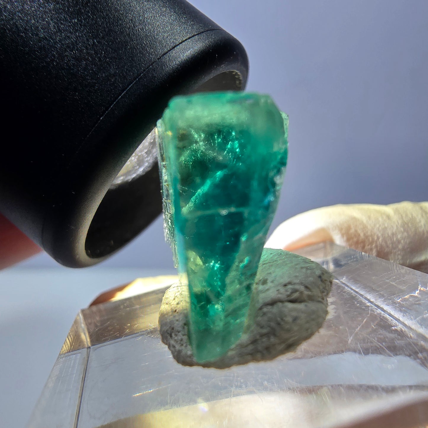 Clear Phantom Fluorite Cube parquetted, green Okorusu, Namibia 17*15*10mm 