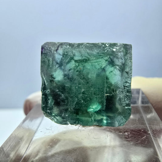 Clear Phantom Fluorite Cube parquetted, green Okorusu, Namibia 15*14*13mm 