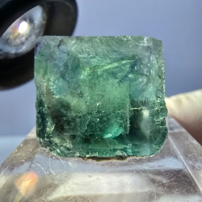 Clear Phantom Fluorite Cube parquetted, green Okorusu, Namibia 15*14*13mm 
