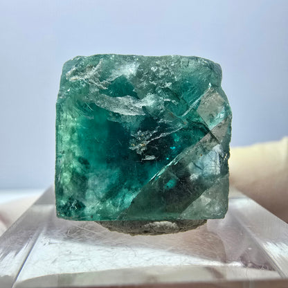 Clear Phantom Fluorite Cube parquetted, green Okorusu, Namibia - 18*17*16mm