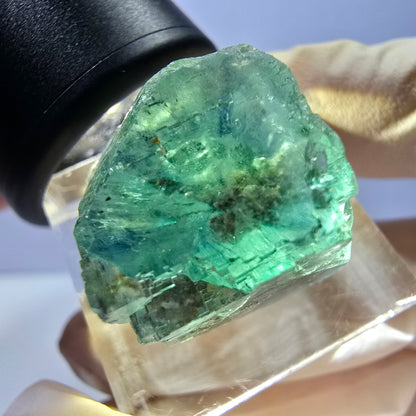 Clear Phantom Fluorite Cube parquetted, green Okorusu, Namibia, 18*17*16mm
