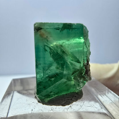 Clear Phantom Fluorite Cube parquetted, green Okorusu, Namibia 18*15*13mm 