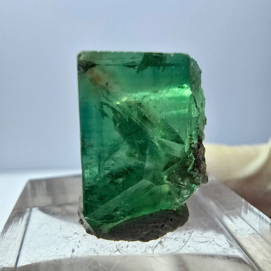 Clear Phantom Fluorite Cube parquetted, green Okorusu, Namibia 18*15*13mm 