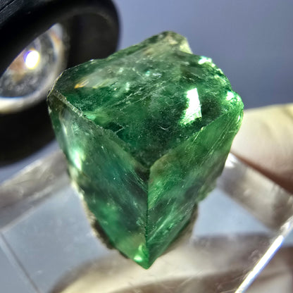 Clear Phantom Fluorite Cube parquetted, green Okorusu, Namibia 18*15*13mm 