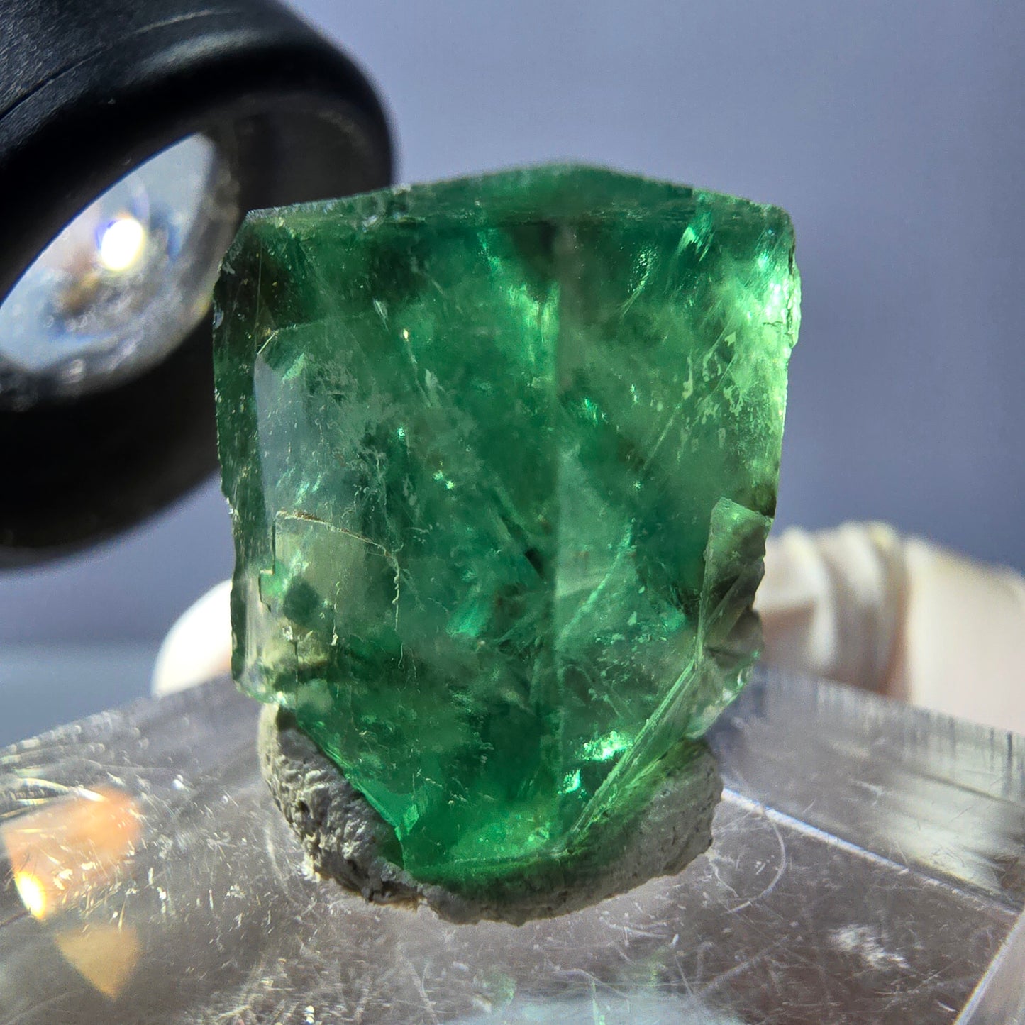 Clear Phantom Fluorite Cube parquetted, green Okorusu, Namibia 18*15*13mm 