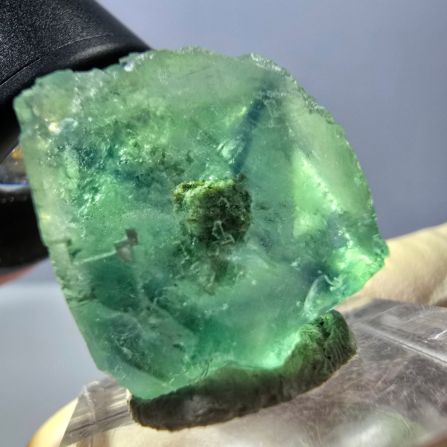 Clear Phantom Fluorite Cube parquetted, green Okorusu, Namibia 20*19*14mm 