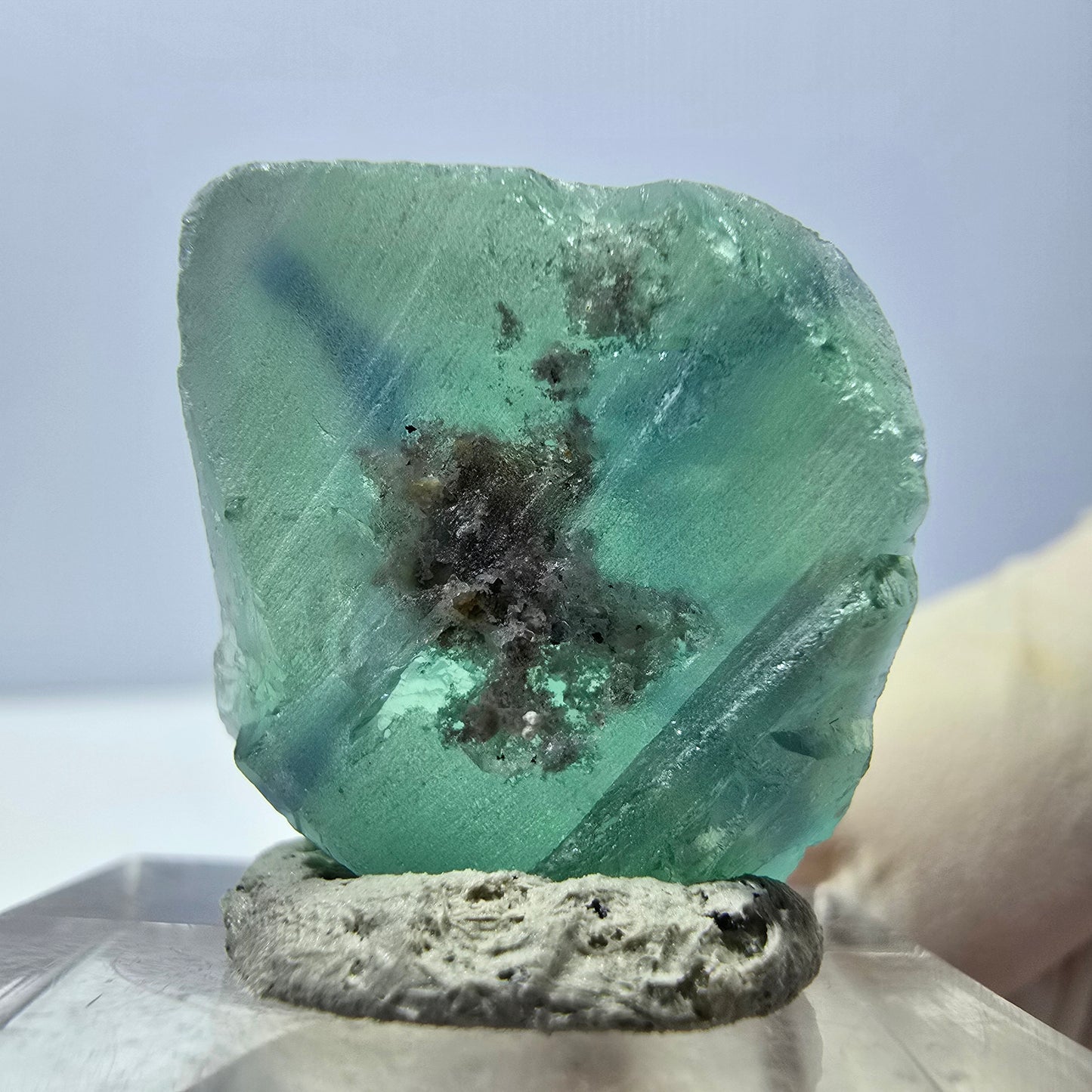 Clear Phantom Fluorite Cube parquetted, green Okorusu, Namibia 20*19*14mm 