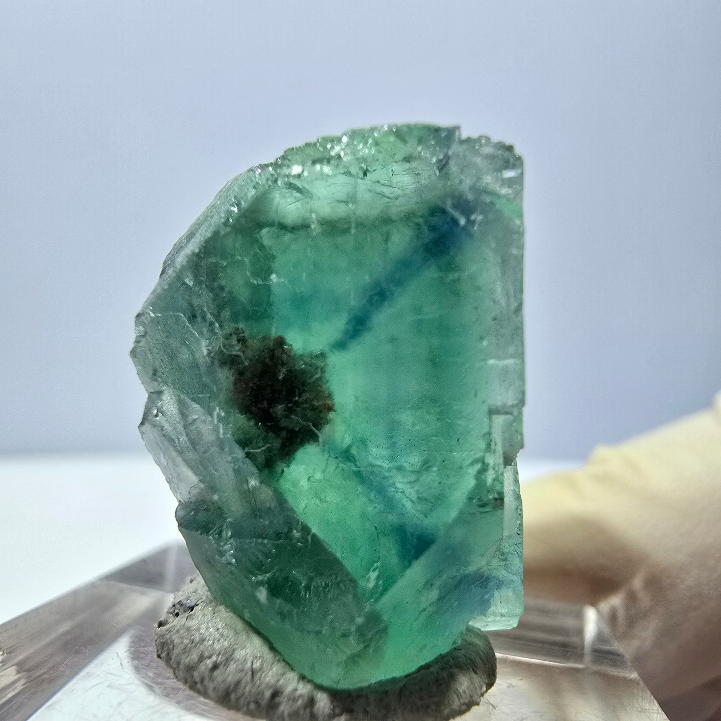 Clear Phantom Fluorite Cube parquetted, green Okorusu, Namibia 20*19*14mm 