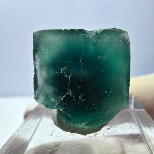 Clear Phantom Fluorite Cube parquetted, green Okorusu, Namibia 18*18*17mm 