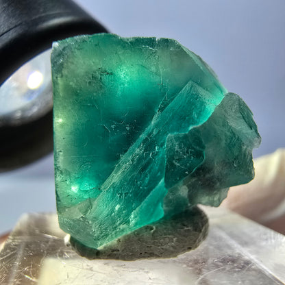 Clear Phantom Fluorite Cube parquetted, green Okorusu, Namibia 18*18*17mm 