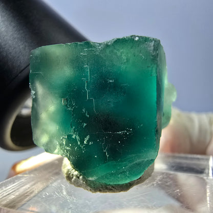 Clear Phantom Fluorite Cube parquetted, green Okorusu, Namibia 18*18*17mm 