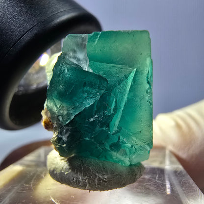 Clear Phantom Fluorite Cube parquetted, green Okorusu, Namibia 18*18*17mm 