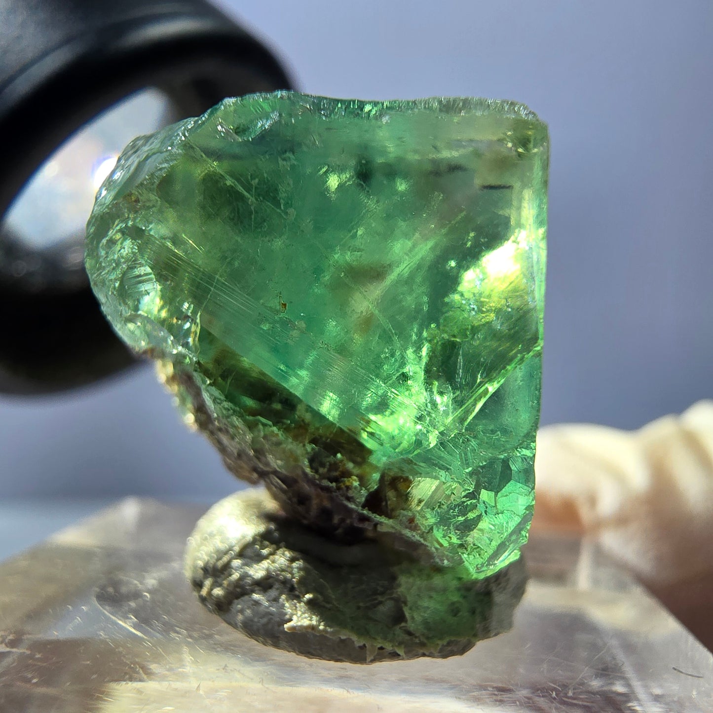 Clear Phantom Fluorite Cube parquetted, green Okorusu, Namibia 18*15*14mm 