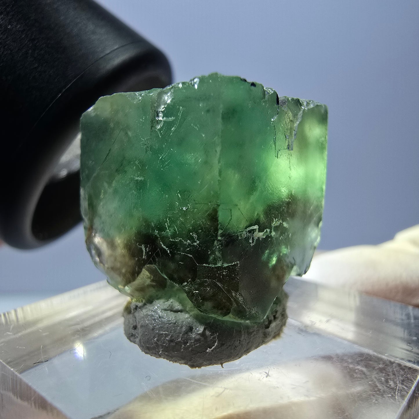 Clear Phantom Fluorite Cube parquetted, green Okorusu, Namibia 18*15*14mm 