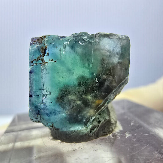 Klarer Phantom Fluorit Würfel parkettiert, grün Okorusu, Namibia 15*13*12mm