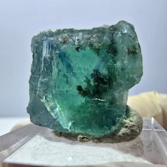 Klarer Phantom Fluorit Würfel parkettiert, grün Okorusu, Namibia 19*19*17mm