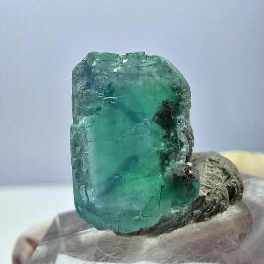 Klarer Phantom Fluorit Würfel parkettiert, grün Okorusu, Namibia 18*17*16mm