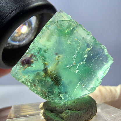 Klarer Phantom Fluorit Würfel parkettiert, grün Okorusu, Namibia 19*19*14mm