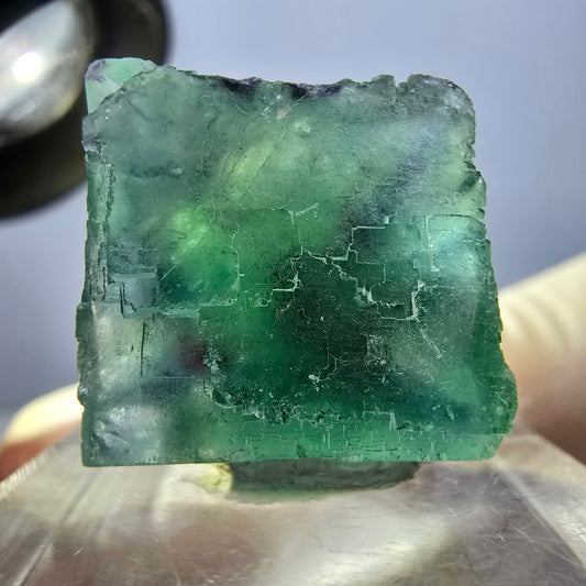 Klarer Phantom Fluorit Würfel parkettiert, grün Okorusu, Namibia 19*17*17mm