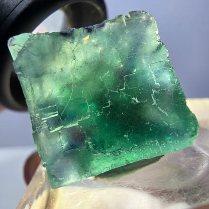 Klarer Phantom Fluorit Würfel parkettiert, grün Okorusu, Namibia 19*17*17mm